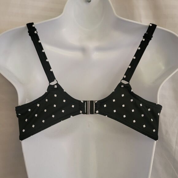 Freya Black Diamond Dot Print Padded Bikini Swimsuit Top Underwired Plunge 32DD - Picture 6 of 14